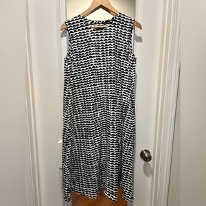 Marimekko Black and White Sheath Midi Dress